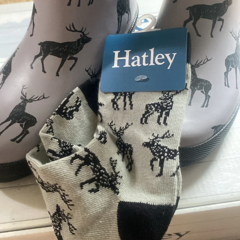 NWT Hatley Magestic Elk Matte Boots & socks